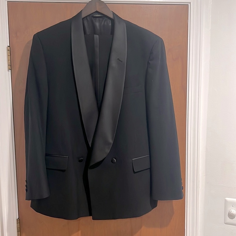Black Christian Dior Double Breasted Tuxedo 46L and 36x34